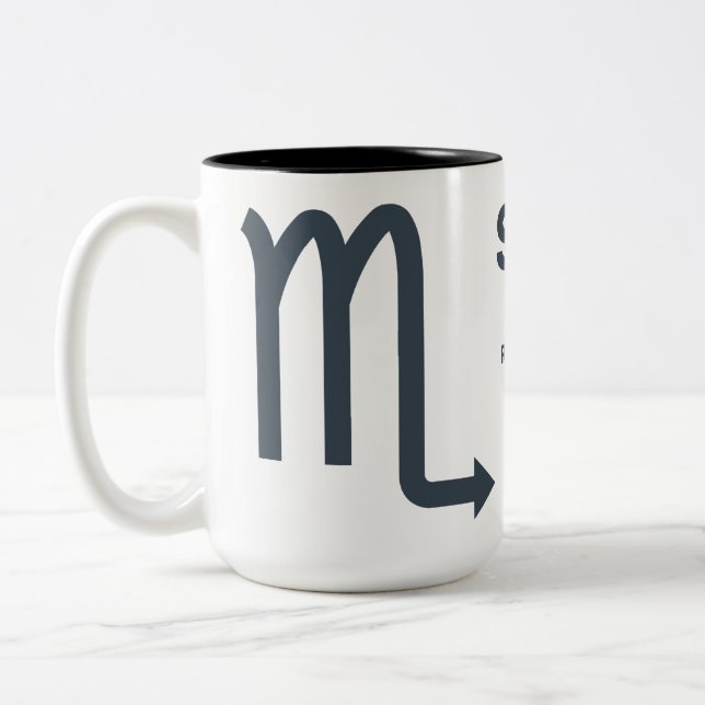 Custom Name / Text Zodiac Sign Scorpio Two-Tone Coffee Mug (Left)
