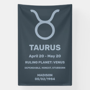 Custom Name / Text Zodiac Sign Taurus