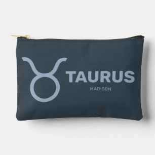 Custom Name / Text Zodiac Sign Taurus Accessory Pouch