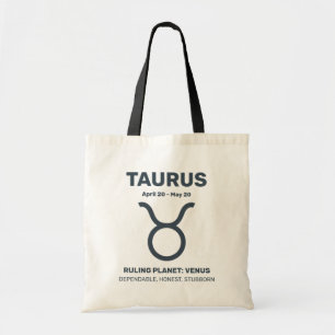 Custom Name / Text Zodiac Sign Taurus Tote Bag
