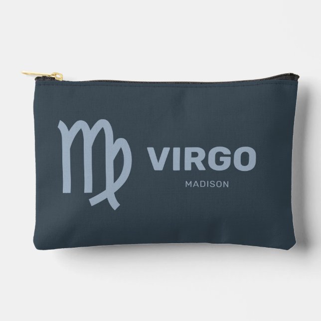 Custom Name / Text Zodiac Sign Virgo Accessory Pouch (Front)