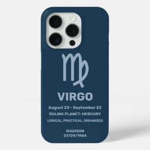 Custom Name / Text Zodiac Sign Virgo iPhone 15 Pro Case