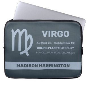 Custom Name / Text Zodiac Sign Virgo Laptop Sleeve