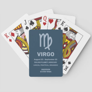 Custom Name / Text Zodiac Sign Virgo Playing Cards