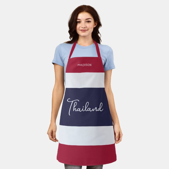 Custom Name Thailand Colours Apron (Worn)