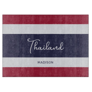 Custom Name Thailand Colours Cutting Board