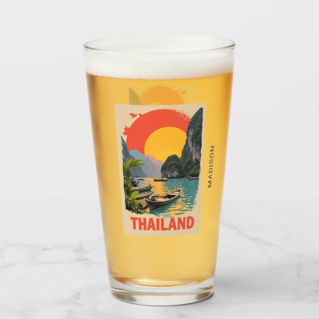 Custom Name Thailand Glass (Front Filled)