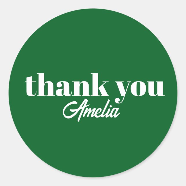 Custom Name Thank You Stickers (Front)