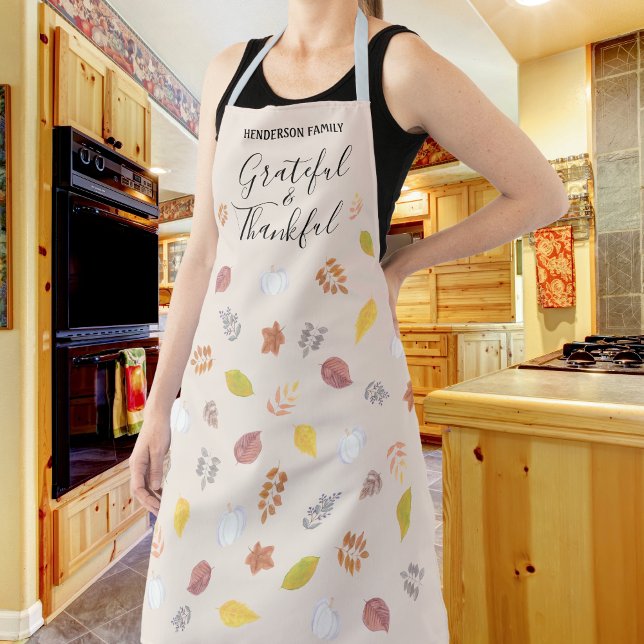 Custom Name Thanksgiving Friendsgiving Leaves  Apron (Creator Uploaded)
