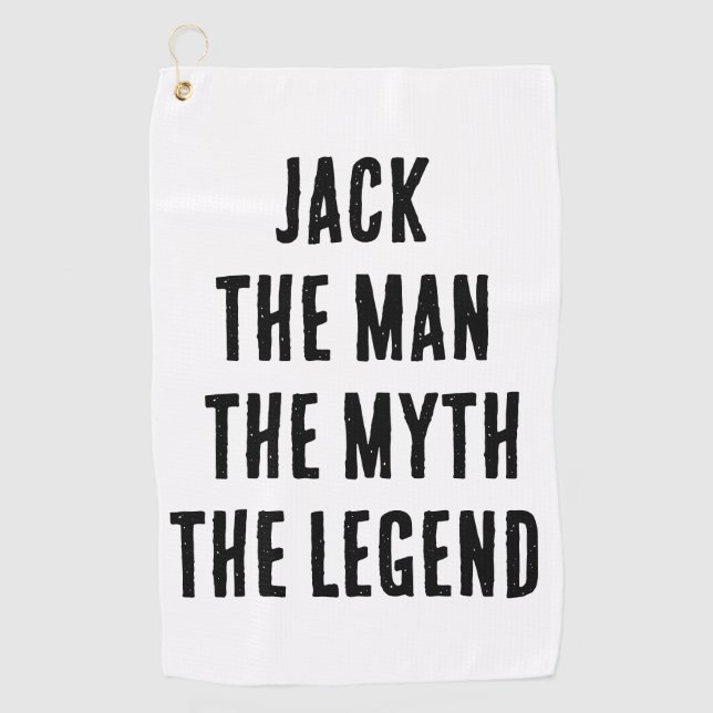 Custom name The Man The Myth The Legend Golf Towel (Front)