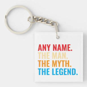 Custom Name The Man The Myth The Legend Retro Key Ring