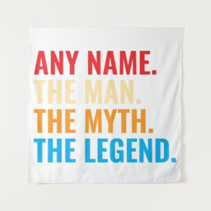 Custom Name The Man The Myth The Legend Retro Tapestry