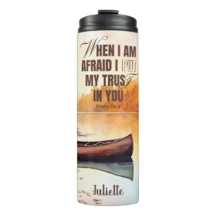 Custom Name Thermal Tumbler featuring Psalm 56:3