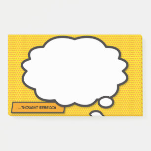 Custom Name Think Bubble Fun Comic Book Post-it Notes