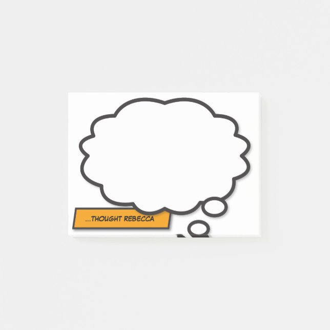 Custom Name Think Bubble Fun Comic Book Post-it Notes (Front)