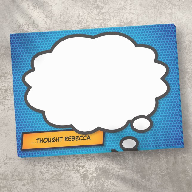 Custom Name Think Bubble Fun Comic Book Post-it Notes (Custom Name Think Bubble Fun Comic Book Post-it Notes)