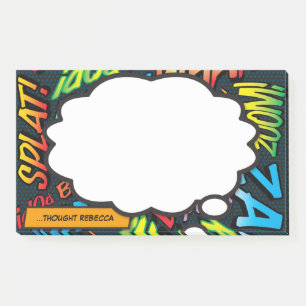 Custom Name Think Bubble Fun Comic Book Post-it Notes