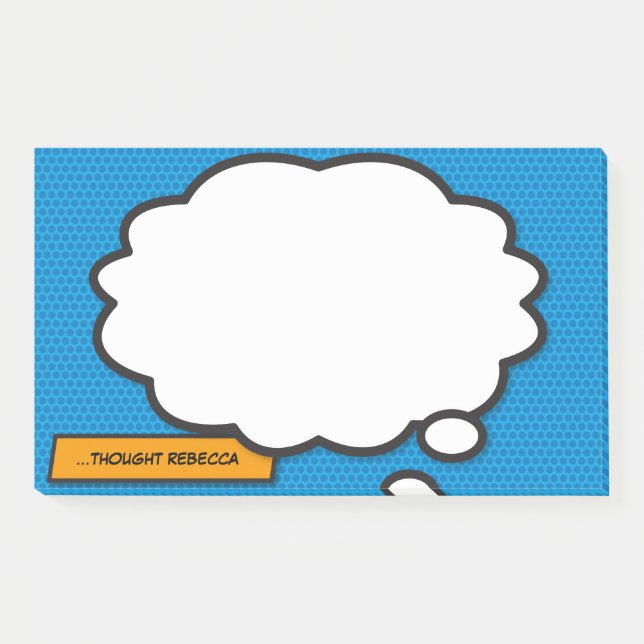 Custom Name Think Bubble Fun Comic Book Post-it Notes (Front)