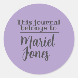 Custom Name This Journal Belongs To Stickers