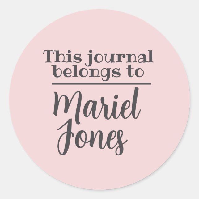 Custom Name This Journal Belongs To Stickers  (Front)