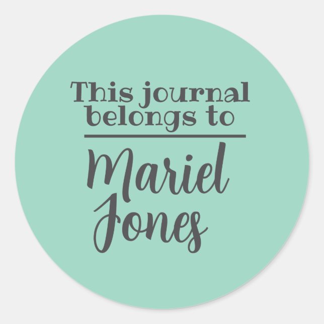 Custom Name This Journal Belongs To Stickers  (Front)