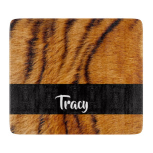 Custom name tiger skin cutting board