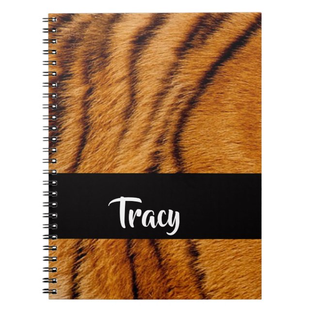 Custom name tiger skin notebook (Front)