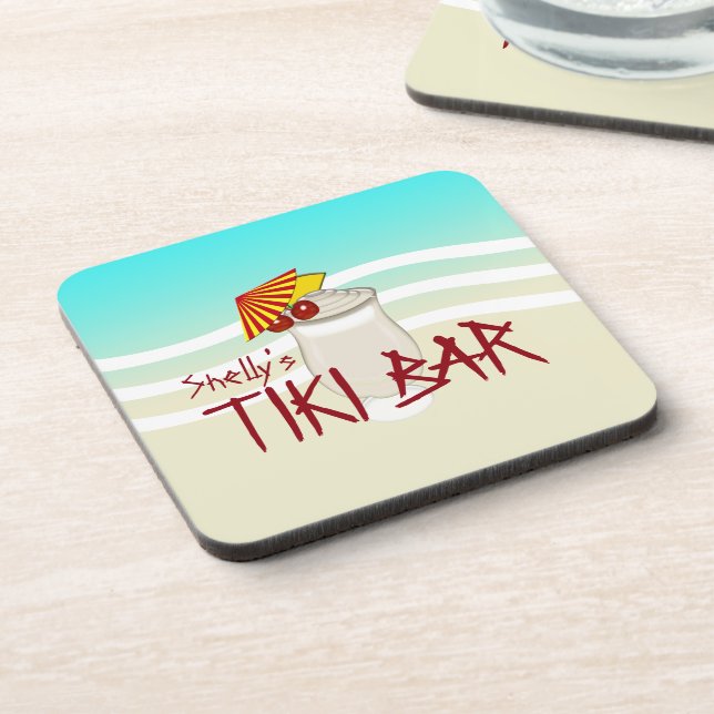 Custom Name Tiki Bar Coaster (Left Side)