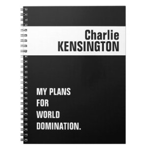 Custom name, title & colour notebook