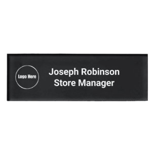 Custom Name Title Logo Jet Black Tag