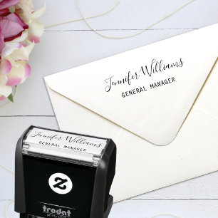 Custom Name Title Personalised Script Signature Self-inking Stamp