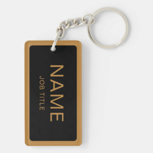 Custom Name & Title Rectangle Keychain (2-Sided)