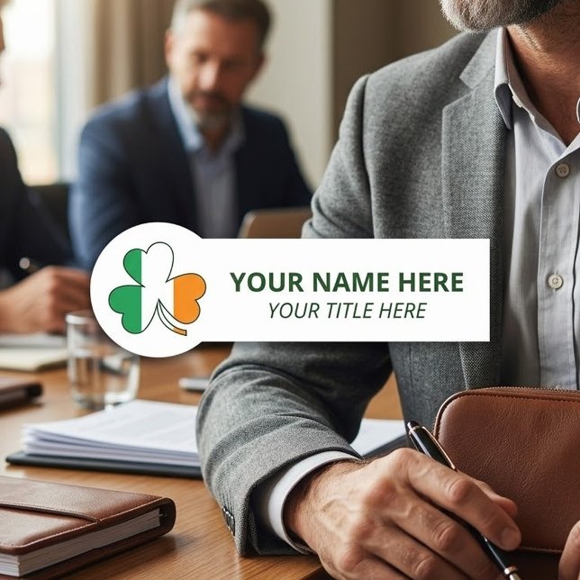 Custom Name & Title St Patrick's Day Shamrock Tag (Creator Uploaded)