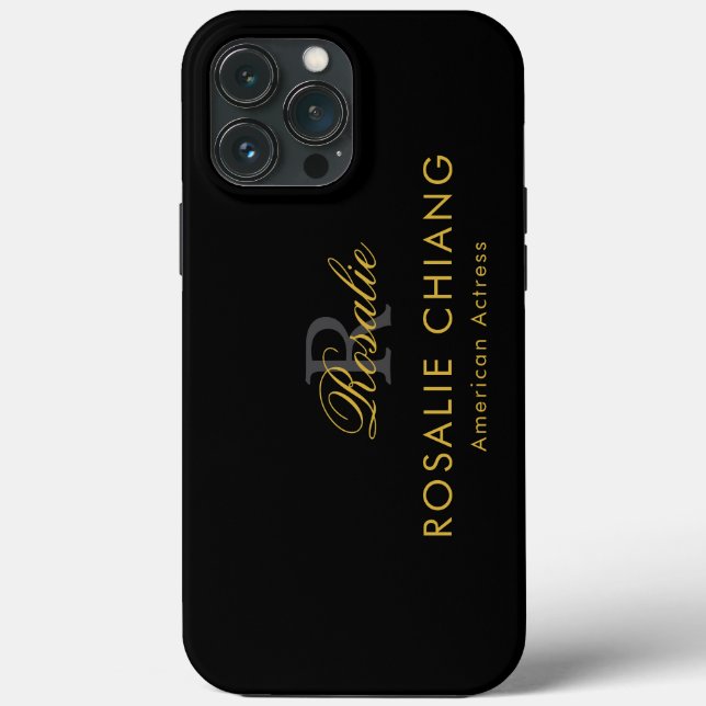 Custom Name & Title with Monogram Case-Mate iPhone Case (Back)