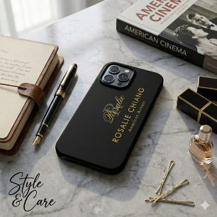 Custom Name & Title with Monogram iPhone 13 Pro Max Case