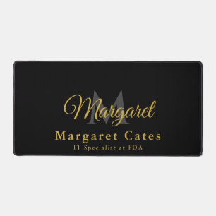 Custom Name & Title with Monogram - Desk Mat