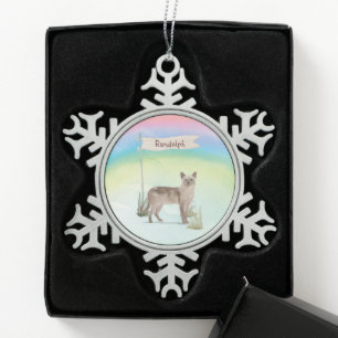 Custom Name Tonkinese Cat Pet Snowflake Pewter Christmas Ornament