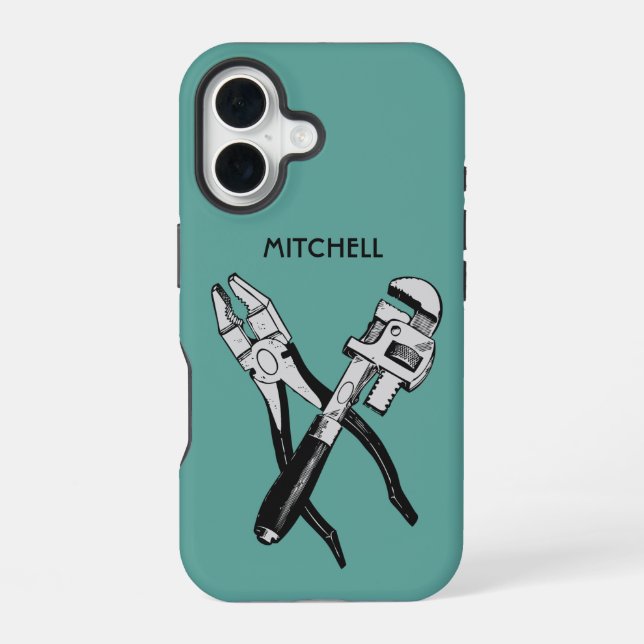 Custom Name TOOLS iPhone 16 Case (Back)