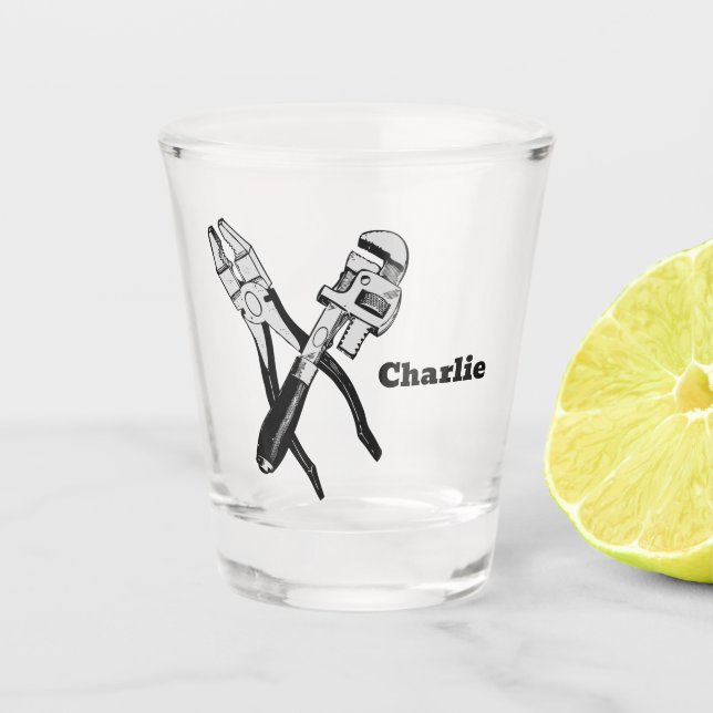 Custom name TOOLS Shot Glass (Front)