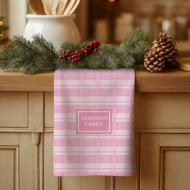 Custom Name Towel Light Pink Minimalist Accent (Custom Name Towel Light Pink Minimalist Accent)