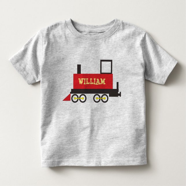 CUSTOM NAME TRAIN LOCOMOTIVE TODDLER T-Shirt (Front)