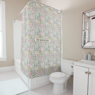 Custom name Travel Stamps Shower Curtain