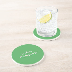 Custom name trendy modern minimalist coaster