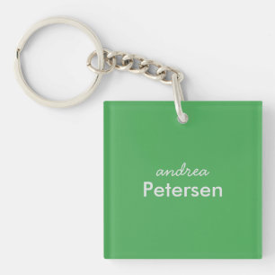 Custom name trendy modern minimalist key ring
