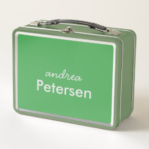 Custom name trendy modern minimalist metal lunch box