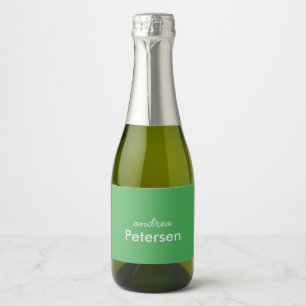 Custom name trendy modern minimalist sparkling wine label
