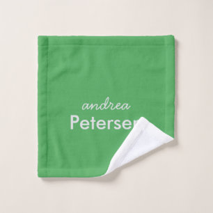 Custom name trendy modern minimalist wash cloth