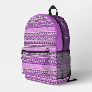 Custom Name Tribal Aztec Pattern Printed Backpack