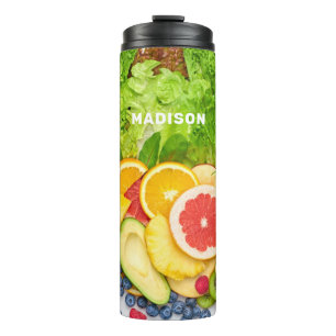 Custom Name Tropical Fruits Thermal Tumbler