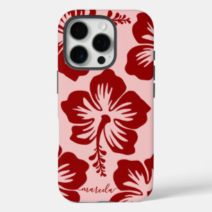 Custom Name Tropical Hibiscus Flower  iPhone 16 Pro Case